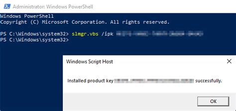 Powershell to activate windows server 2019